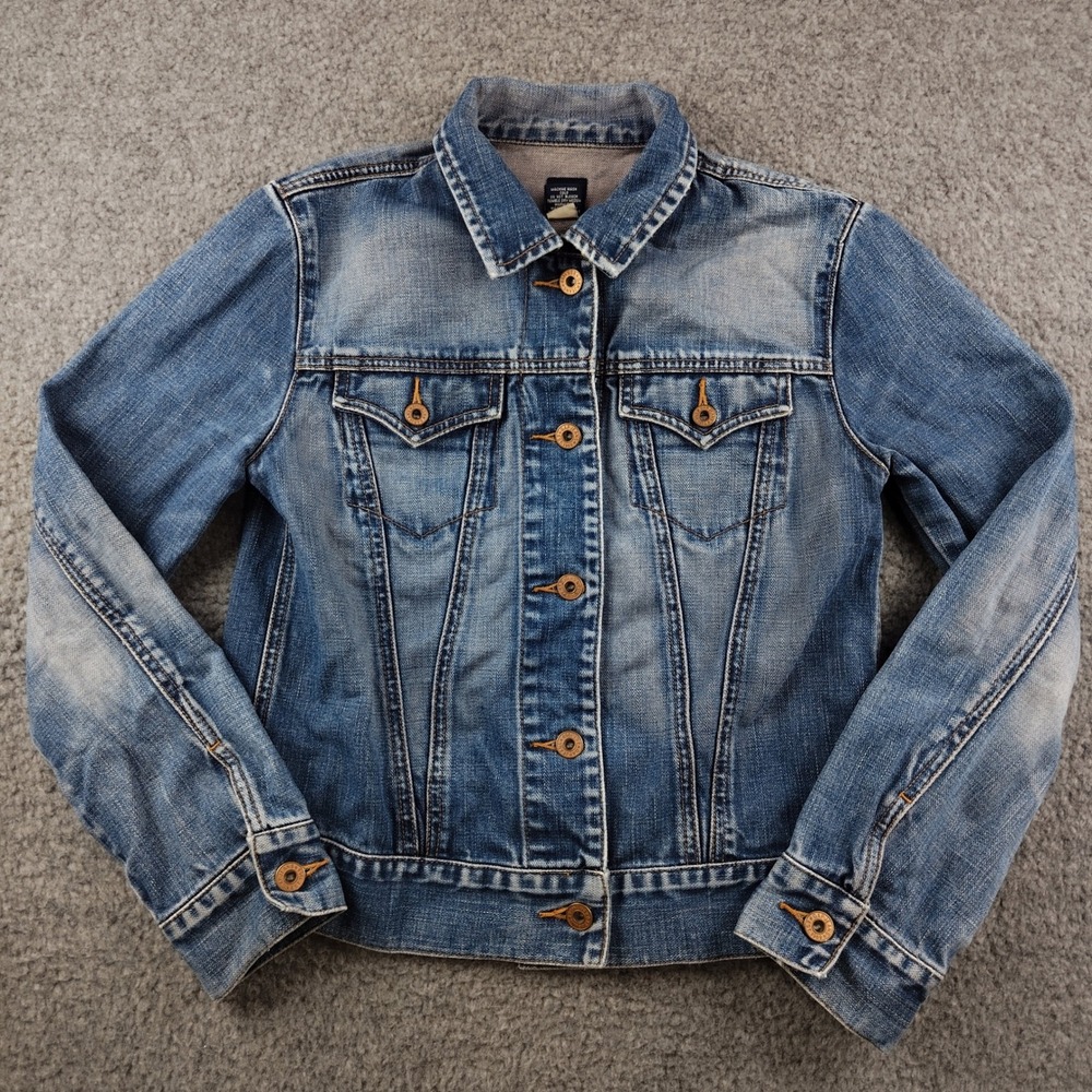 Gap Denim Jacket Sz Small Womens Trucker Medium Wash Crop